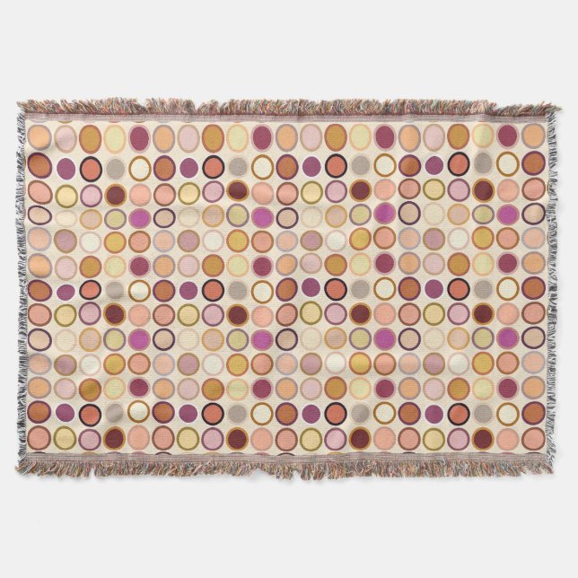 Mid-Century Modern Dots - beige & neutrals Throw Blanket (Front)