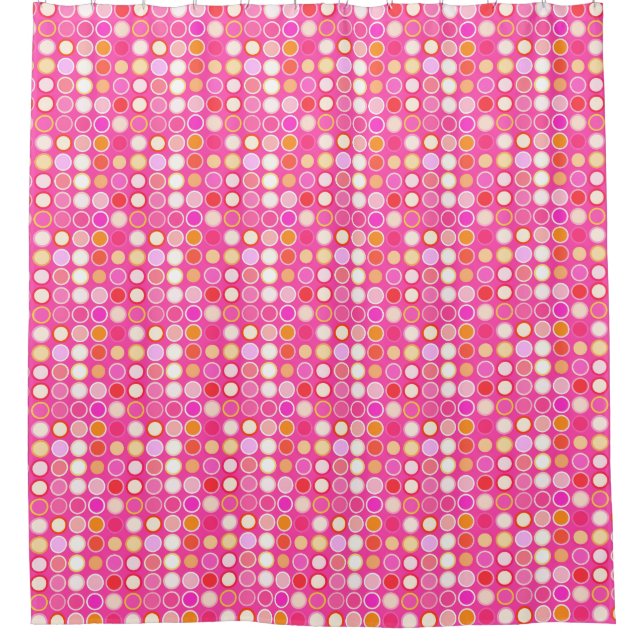Mid-Century Modern Dots - deep pink & multi (Front)