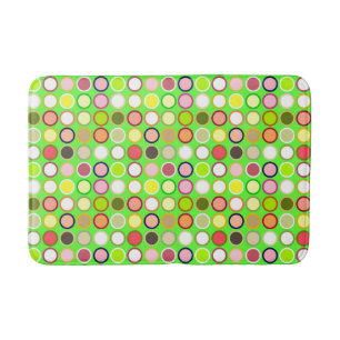 Mid-Century Modern Dots - lime with multi Bath Mat