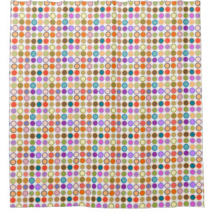 Mid-Century Modern Dots, Multi Colours on White
