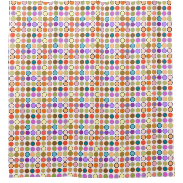 Mid-Century Modern Dots, Multi Colours on White (Front)