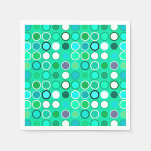 Mid-Century Modern Dots - shades of aqua Napkin