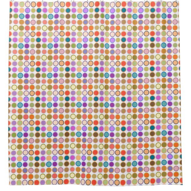 Mid-Century Modern Dots - white with multi (Front)