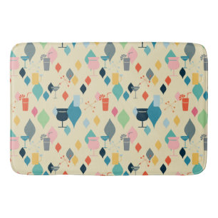 Mid Century Modern Drinks Bath Mat