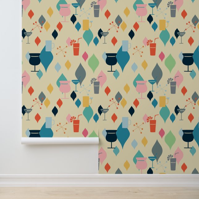 Mid Century Modern Drinks Wallpaper (Application)