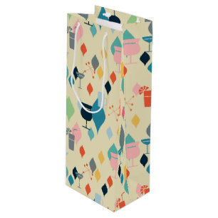 Mid Century Modern Drinks Wine Gift Bag
