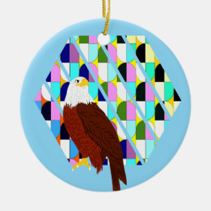 Mid Century Modern Eagle Ceramic Ornament