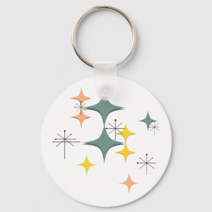 Mid Century Modern Eames Atomic Starbursts Custom Keychain