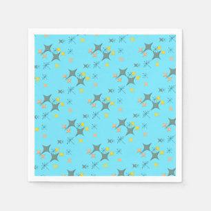 Mid Century Modern Eames Atomic Starbursts Custom Napkin
