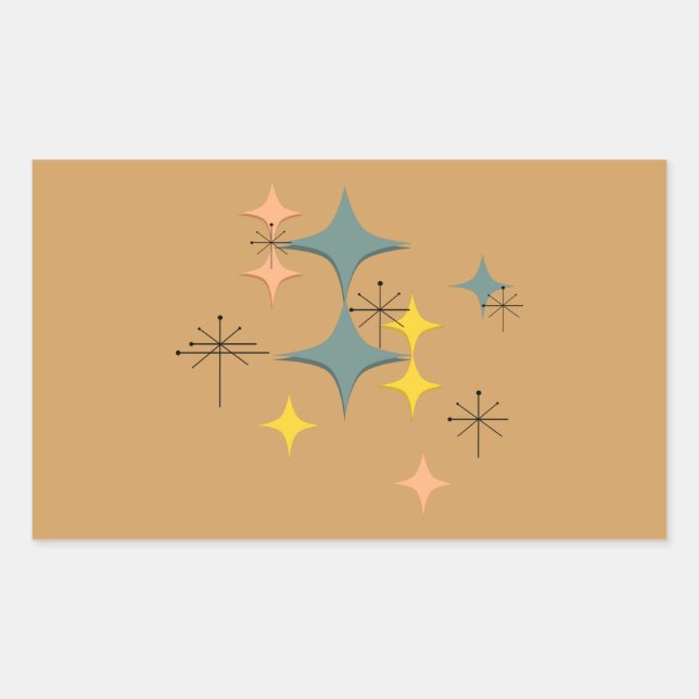 Mid Century Modern Eames Atomic Starbursts Custom Sticker (Front)