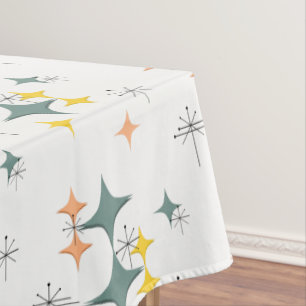 Mid Century Modern Eames Atomic Starbursts Custom Tablecloth