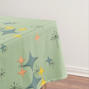 Mid Century Modern Eames Atomic Starbursts Custom Tablecloth
