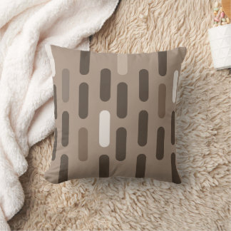 Mid-Century Modern Earthy Brown Capsule Geometric Throw Pillow
