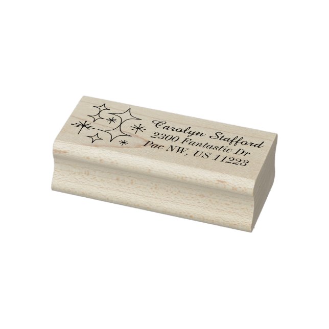 Mid Century Modern Era Illustration Name Address Rubber Stamp (Stamp)