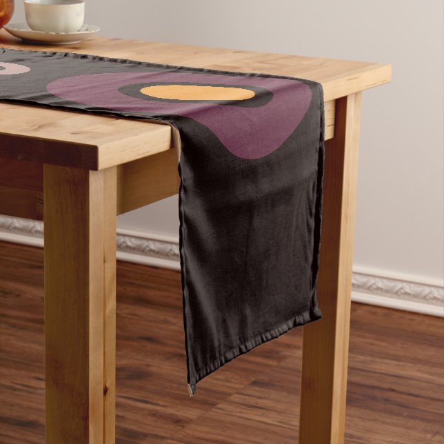 Mid-Century Modern Fall Geometric   Short Table Runner (In Situ)
