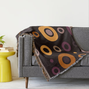 Mid-Century Modern Fall Geometric Throw Blanket