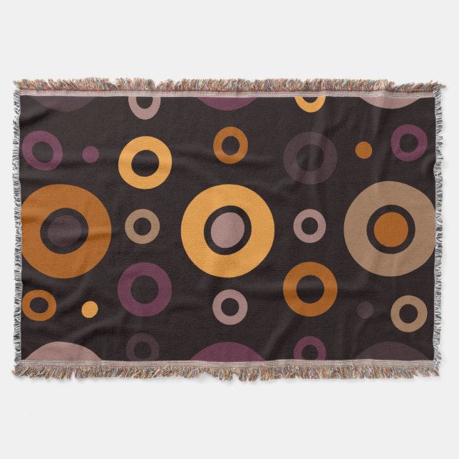 Mid-Century Modern Fall Geometric   Throw Blanket (Front)