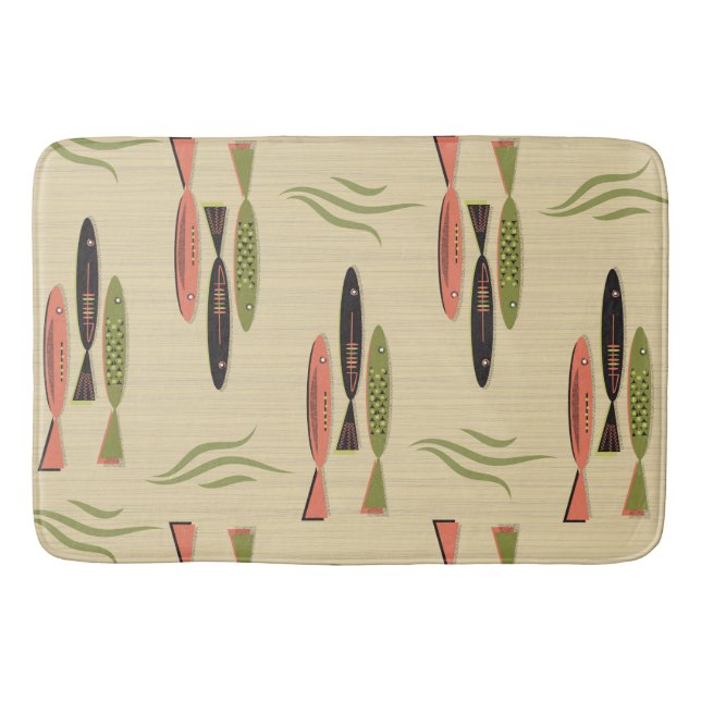 Mid Century Modern Fish Bath Mat (Front)