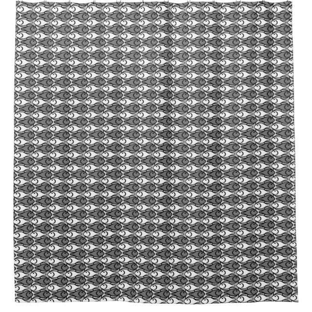 Mid-Century Modern fish, grey, white and black (Front)