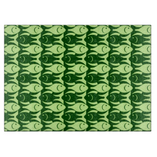 Mid-Century Modern fish, lime and dark green Cutting Board