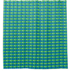 Mid-Century Modern Fish, Lime Green and Blue