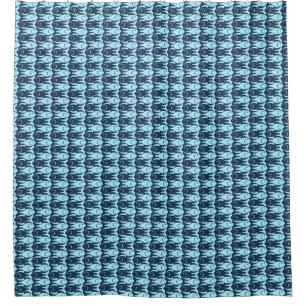 Mid-Century Modern fish, navy and light blue