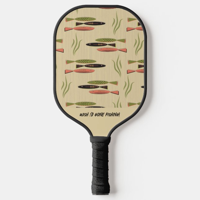 Mid Century modern Fish Pickleball Paddle (Front)