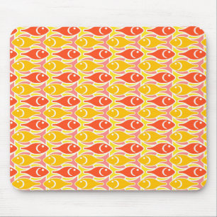 Mid-Century Modern fish, tangerine orange Mouse Pad