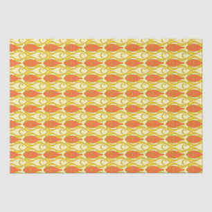 Mid-Century Modern fish, yellow and orange Tissue  Tissue Paper