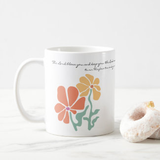 Mid Century Modern Floral Bible Verse Blessing Cof Coffee Mug