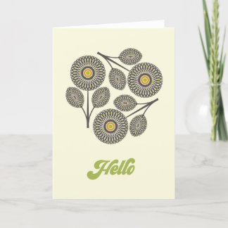 Mid-Century Modern Floral Note Card