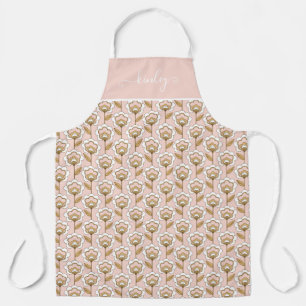 Mid-Century Modern Floral Pattern Apron