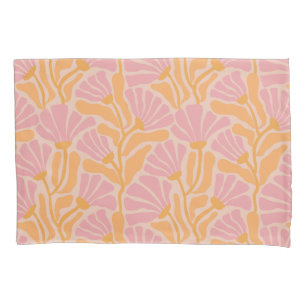 Mid Century Modern Floral Pattern Pillowcase