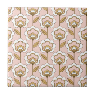 Mid-Century Modern Floral Pattern Tile