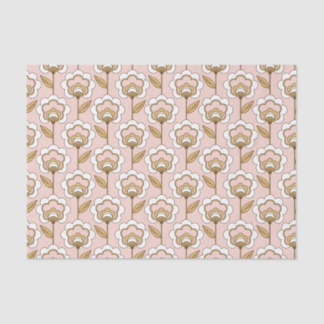 Mid-Century Modern Floral Pattern Tissue Paper (Front)