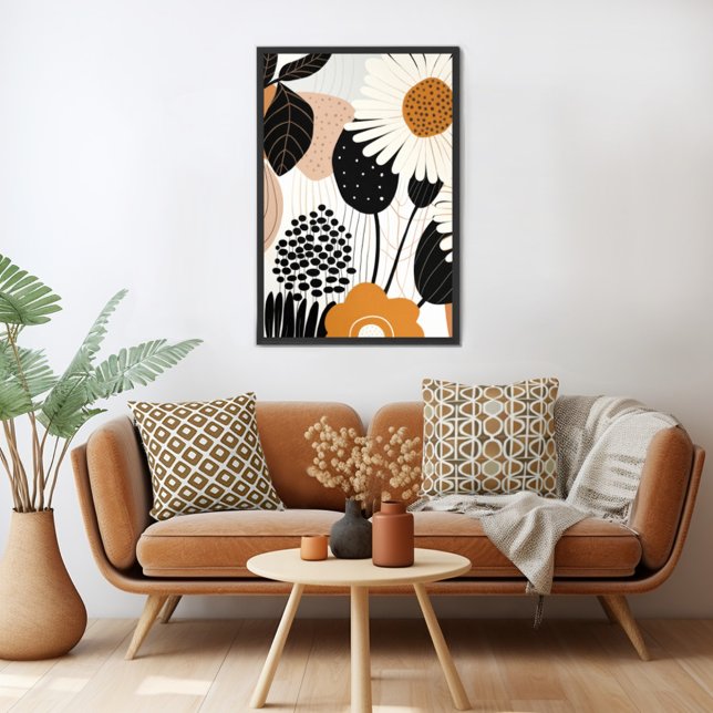 Mid Century Modern Floral Poster (Mix n' match in retro mid century modern style with a retro floral poster print from Wild on Flowers)