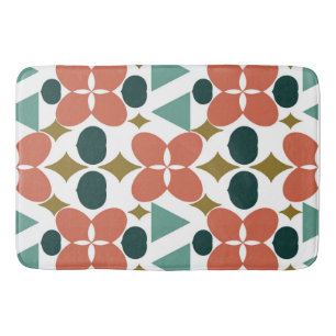 Mid Century Modern Flower Diamond Bath Mat