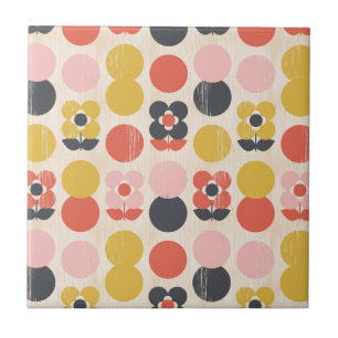 Mid-Century Modern Flower Pattern Tile