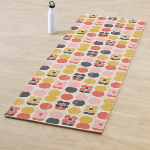 Mid-Century Modern Flower Pattern Yoga Mat