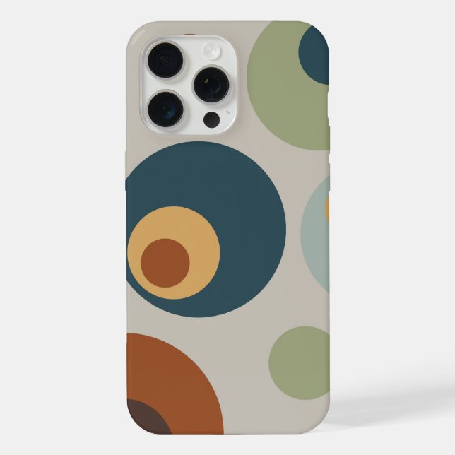 Mid Century Modern Fun Circles iPhone Case (Back)