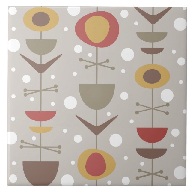 Mid Century Modern Garden Multicolored Tile (Front)