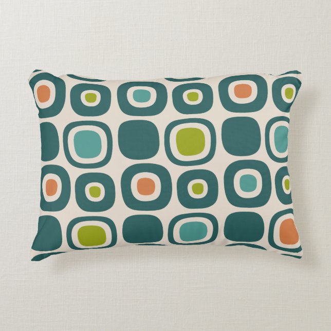 Mid Century Modern Garden Path Pattern Accent Pillow (Front)