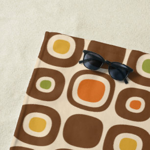 Mid Century Modern Garden Path Pattern Beach Towel