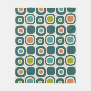 Mid Century Modern Garden Path Pattern Fleece Blanket