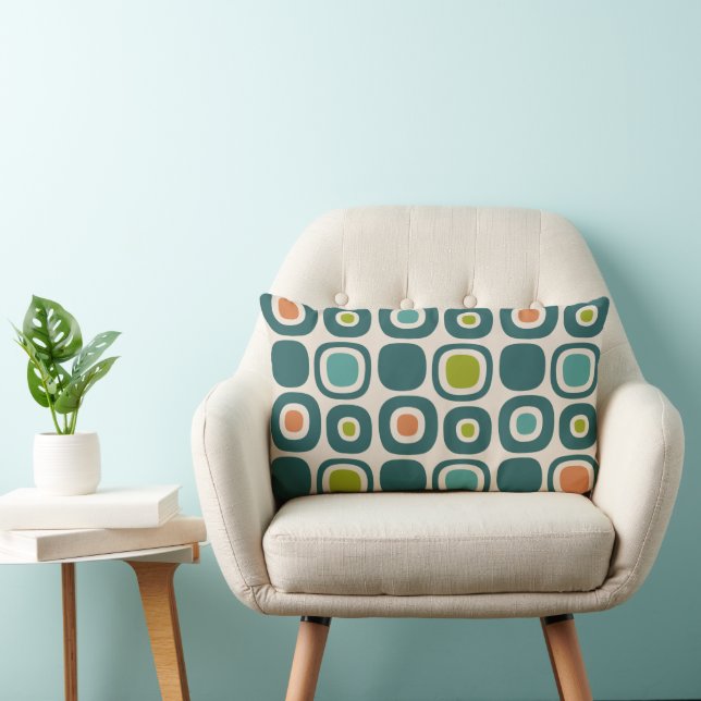 Mid Century Modern Garden Path Pattern Lumbar Pillow (Chair)