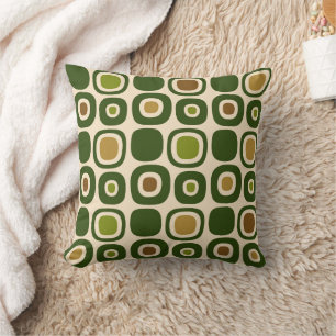 Mid Century Modern Garden Path Pattern Throw Pillow