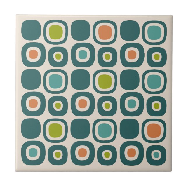 Mid Century Modern Garden Path Pattern Tile (Front)