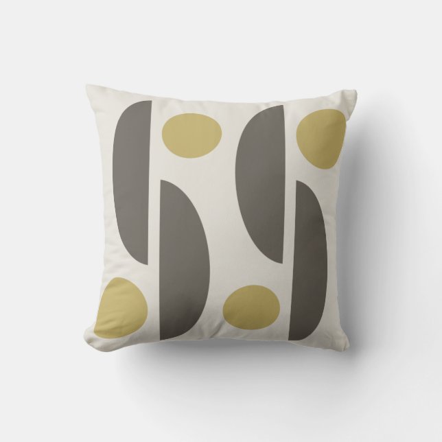 Mid Century Modern Geo Abstract 05 Throw Pillow (Front)
