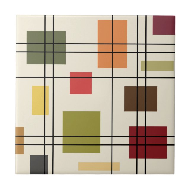 Mid Century Modern Geometric 1 Tile (Front)