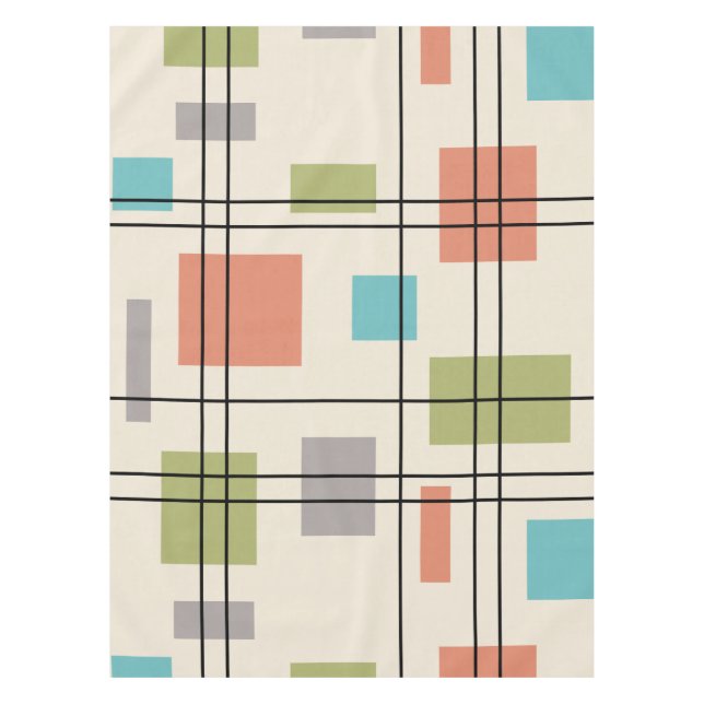 Mid Century Modern Geometric 3 Tablecloth (Front)